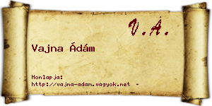 Vajna Ádám névjegykártya